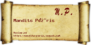 Mandits Páris névjegykártya